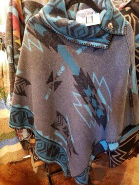 Rhonda Stark Turquoise Chippewa 30'' Poncho.